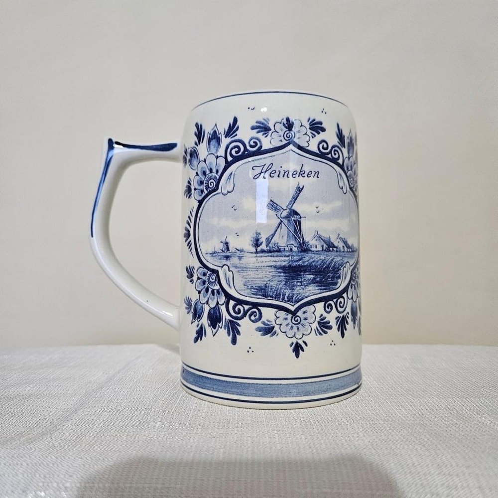 Vintage Heineken Ceramic Beer Stein Made in Holland